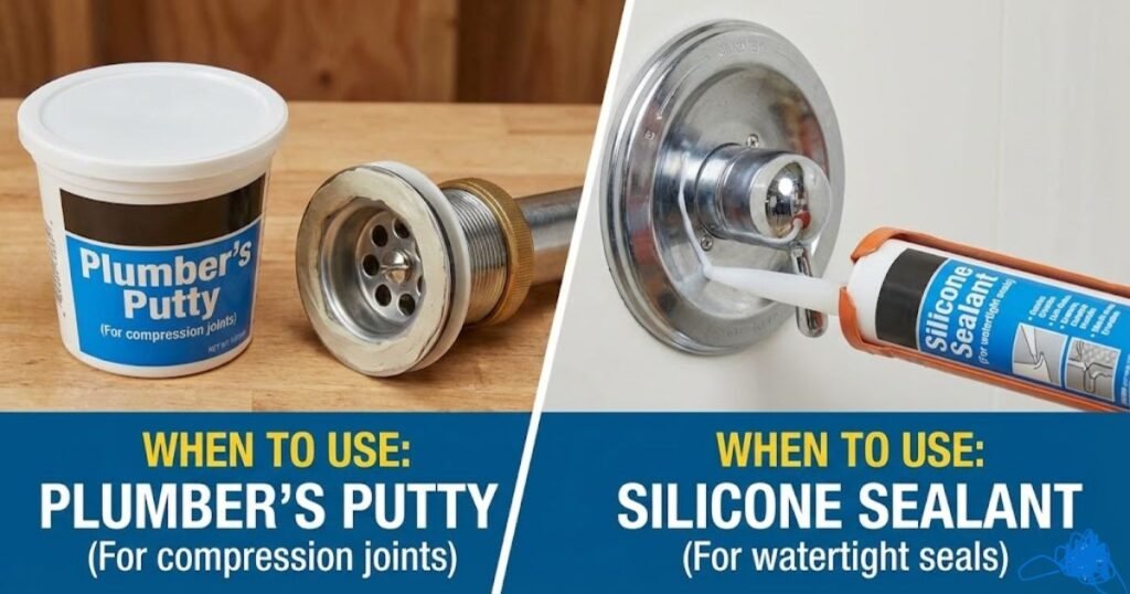 When to Use Plumber’s Putty vs Silicone Sealant