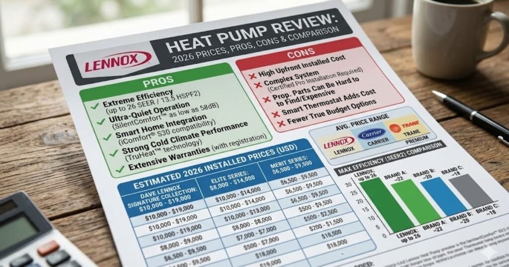 Lennox Heat Pump Review: 2026 Prices, Pros, Cons & Comparison