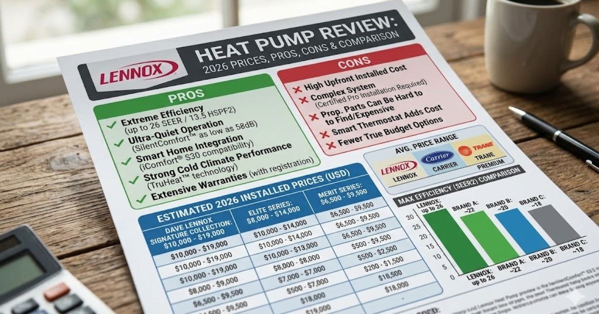 Lennox Heat Pump Review: 2026 Prices, Pros, Cons & Comparison