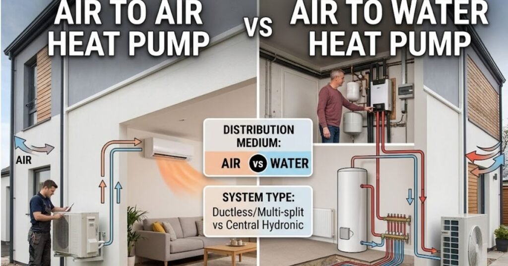 Air to Air Heat Pump vs Air to Water: Differences, Costs, and Best Uses